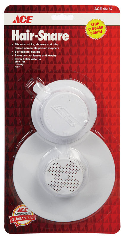 Ace Hair Snare 5 in. D White Plastic Sink Strainer