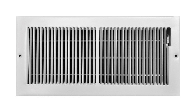 Tru Aire 6 in. H X 14 in. W 2-Way Powder Coat White Steel Floor Baseboard Register