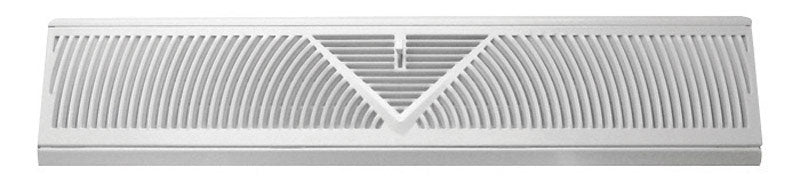 Tru Aire 4.5 in. H X 24 in. W 3-Way Powder Coat White Steel Floor Baseboard Diffuser