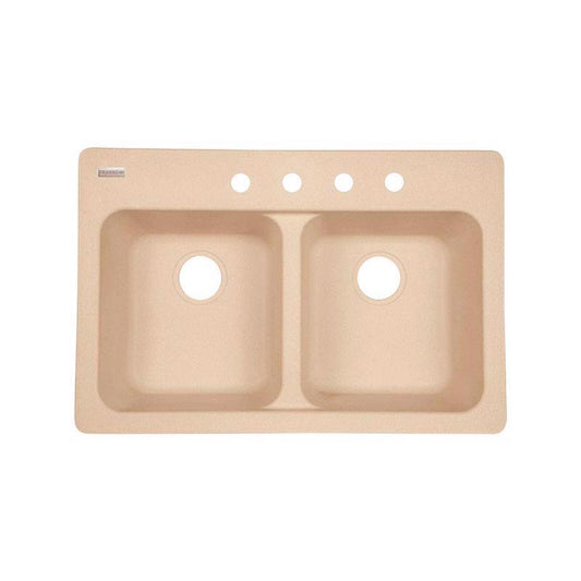 Franke Tectonite Dual Mount 33 in. W X 22 in. L Double Bowl Kitchen Sink Beige