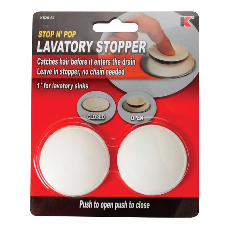 Keeney 1 in. White Rubber Lavatory Pop Up Stopper