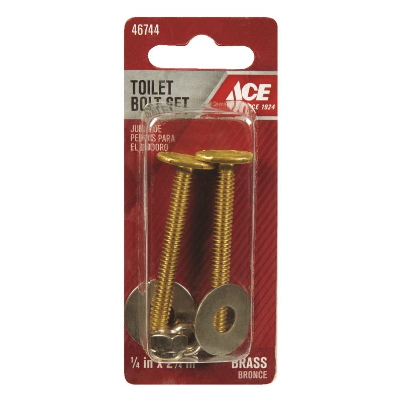Ace Toilet Bolt Set Brass