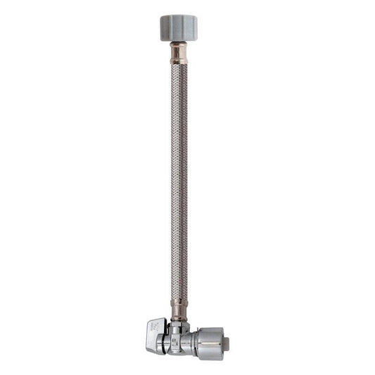 Keeney Quick Lock 1/2 in. Push in. IP 12 in. Stainless Steel Toilet Supply Line