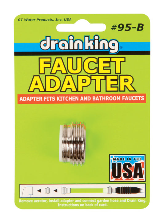 GT Water Products Drain King Faucet Adapter Universal 5/16 in. Brass 1 pc