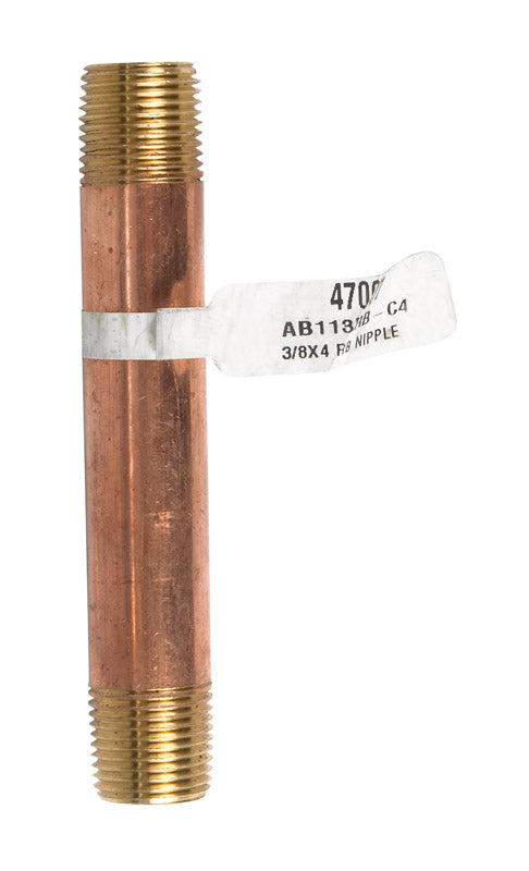 JMF Company 3/8 in. MPT Brass Nipple 4 in. L