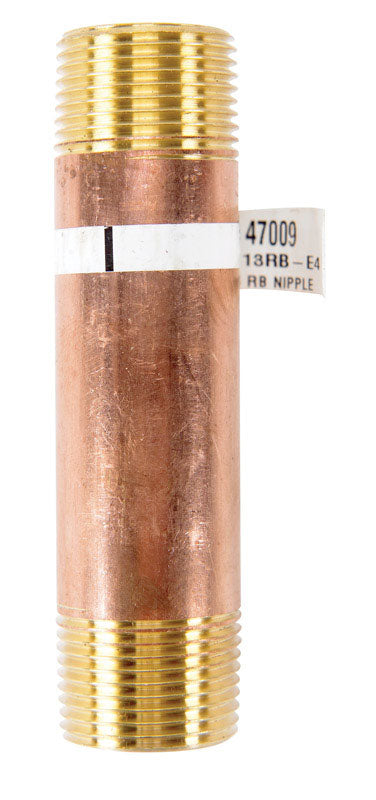 Anderson Metals 3/4 in. MPT in. X 3/4 in. D MPT Red Brass Nipple 4 in. L