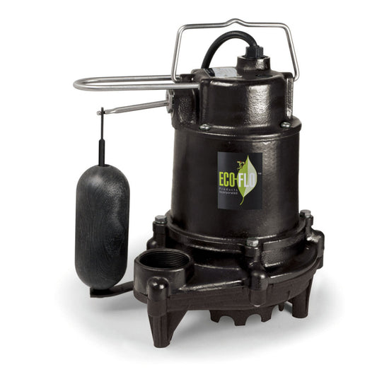 ECO-FLO 1/2 HP 5100 gph Cast Iron Vertical Float Switch AC Submersible Sump Pump 8 ftÂ³