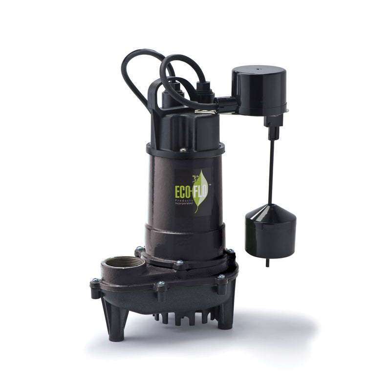 ECO-FLO 1/2 HP 4400 gph Cast Iron Vertical Float Switch AC Submersible Sump Pump 8 ftÂ³