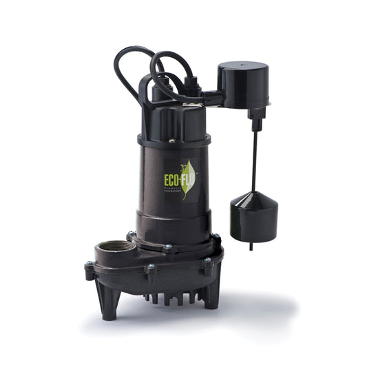 ECO-FLO 1/2 HP 4400 gph Cast Iron Vertical Float Switch AC Submersible Sump Pump 8 ftÂ³