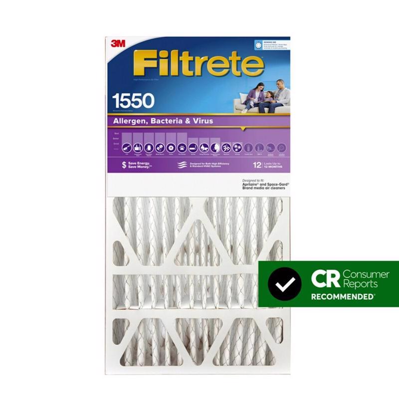 Filtrete 16 in. W X 25 in. H X 5 in. D Polypropylene 1550 MPR Pleated Allergen Air Filter 1 pk