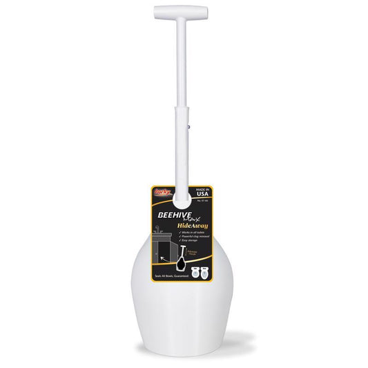 Korky Beehive Max Hideaway Toilet Plunger with Holder 16 in. L X 6 in. D