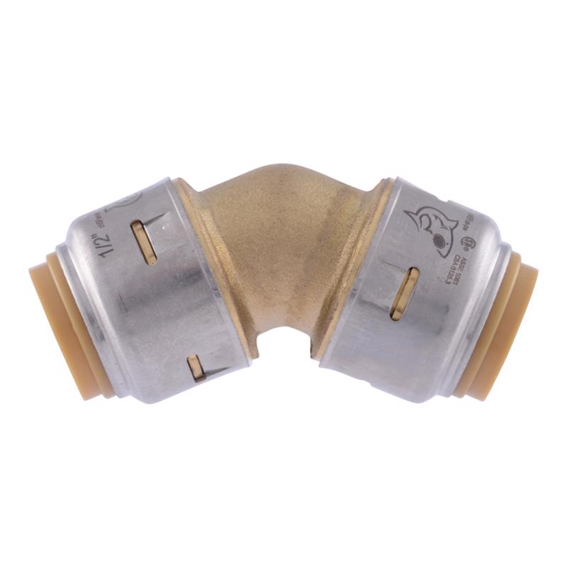 SharkBite Push to Connect 1/2 in. PTC X 1/2 in. D PTC Brass 45 Degree Elbow