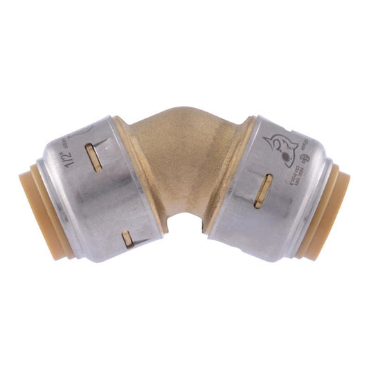 SharkBite Push to Connect 1/2 in. PTC X 1/2 in. D PTC Brass 45 Degree Elbow