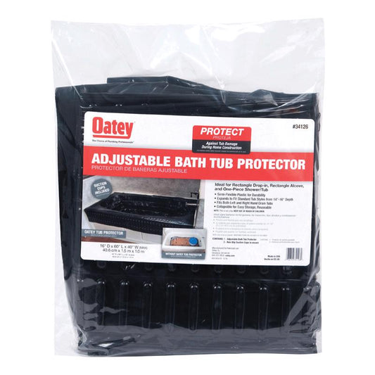Oatey 2  H X 15 in. W X 15 in. L Black Adjustable Bathtub Protector
