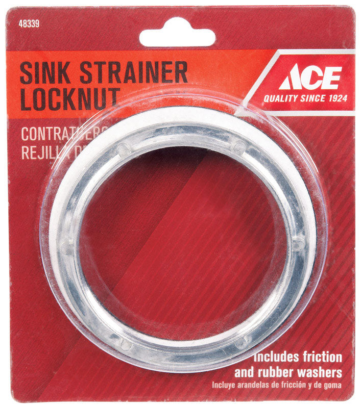 Ace 3-1/2 in. D Chrome Zinc Strainer Locknut
