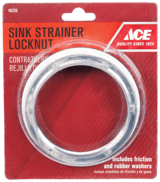 Ace 3-1/2 in. D Chrome Zinc Strainer Locknut