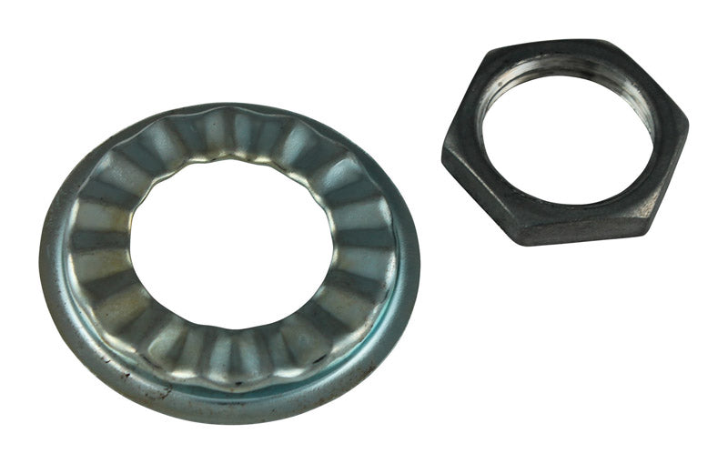 Plumb Pak Faucet Locknut and Rosette Universal Gray Zinc 2 pc