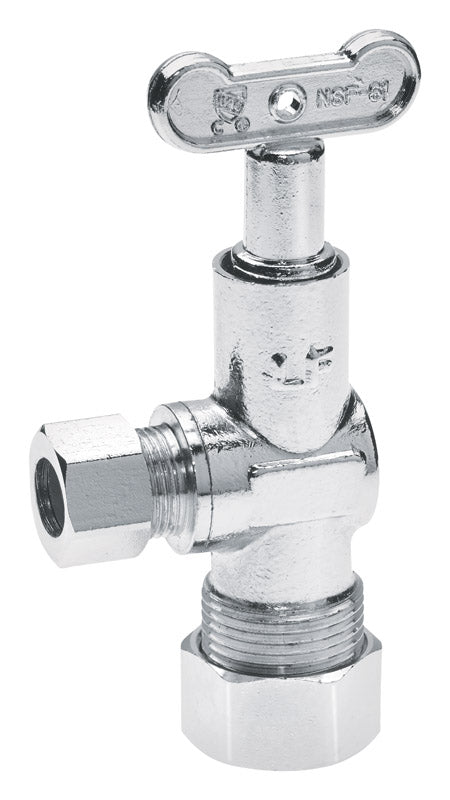 ProLine 5/8 in. Compression X 3/8 in. Compression Chrome Plated Angle Valve