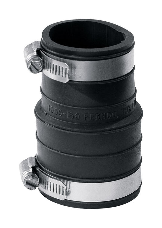 Fernco Schedule 40 1-1/2 in. Socket X 1-1/2 in. D Socket PVC 3 in. Flexible Coupling 1 pk