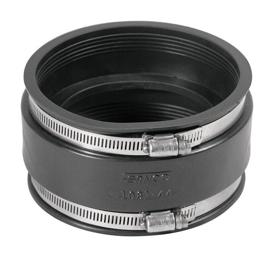Fernco Schedule 40 4 in. Hub X 4 in. D Hub PVC Flexible Coupling 1 pk