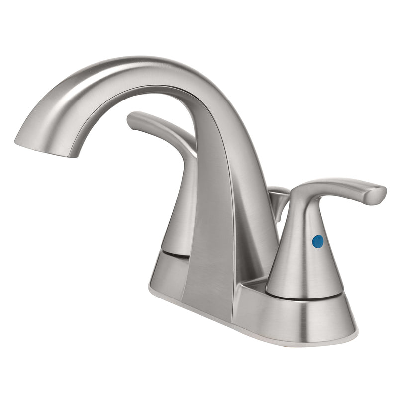 OakBrook Brushed Nickel Transitional Two-Handle Bathroom Sink Faucet 4 in.