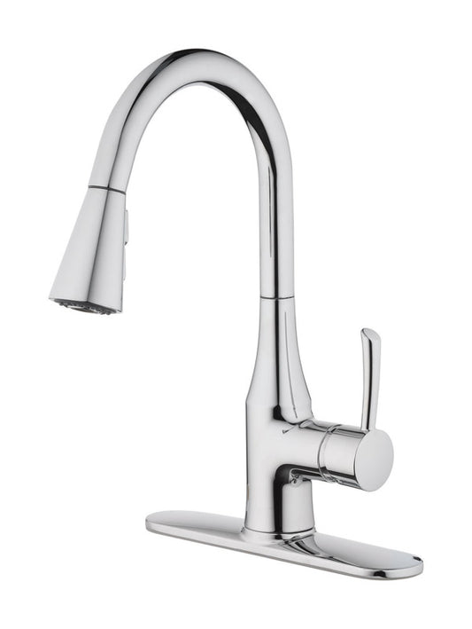 OakBrook One Handle Chrome Pulldown Kitchen Faucet