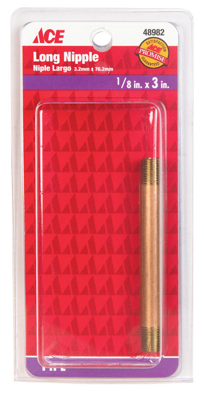 Ace 1/8 in. MPT Red Brass Nipple 3 in. L