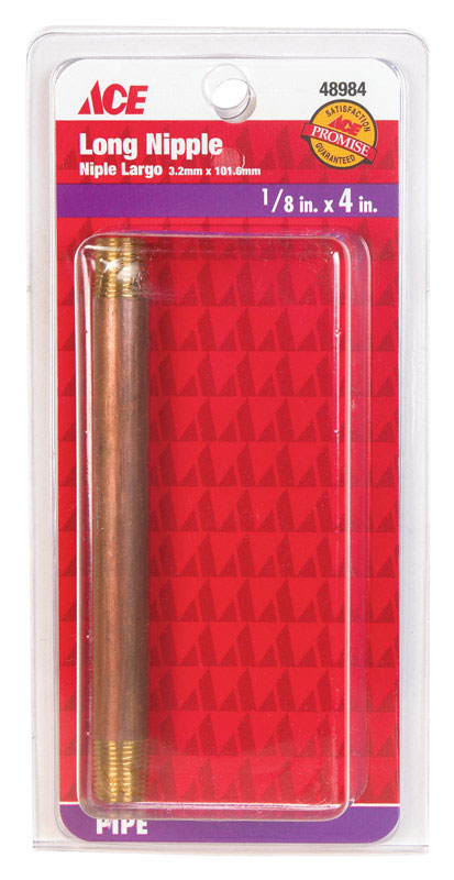 Ace 1/8 in. MPT Red Brass Nipple 4 in. L