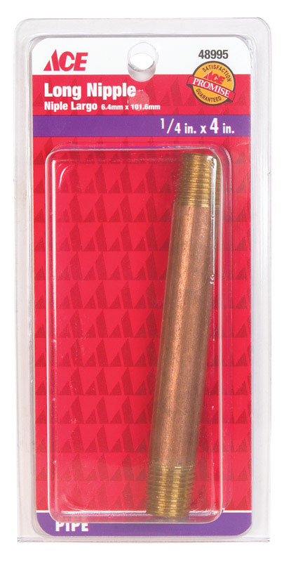 Ace 1/4 in. MPT Red Brass Nipple 4 in. L