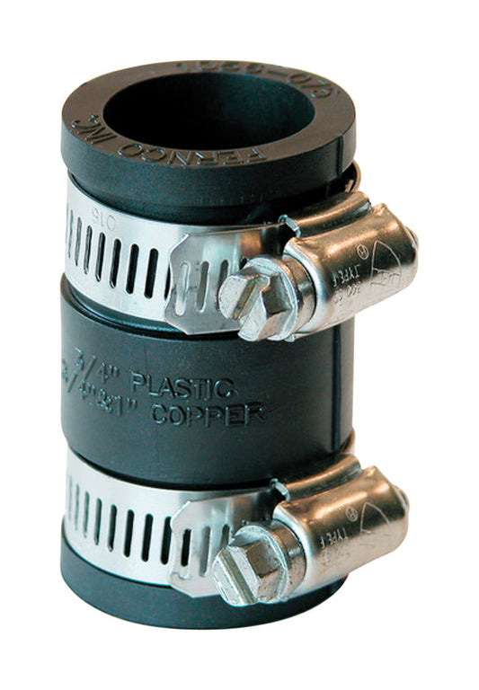 Fernco 3/4 in. Hub X 3/4 in. D Hub Plastic Flexible Coupling