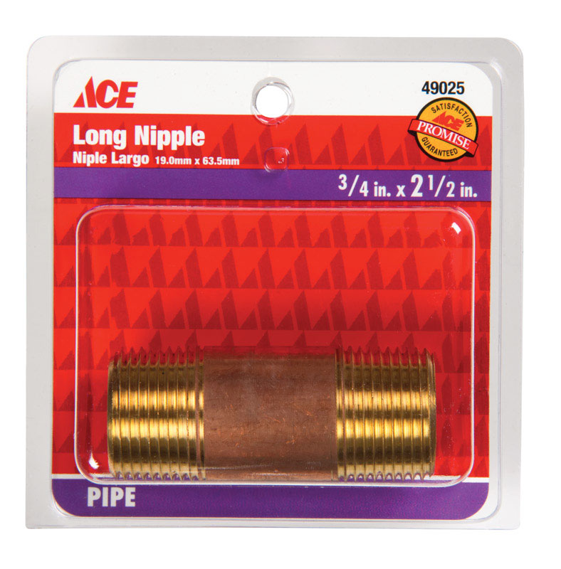 Ace 3/4 in. MPT Red Brass Nipple 2-1/2 in. L