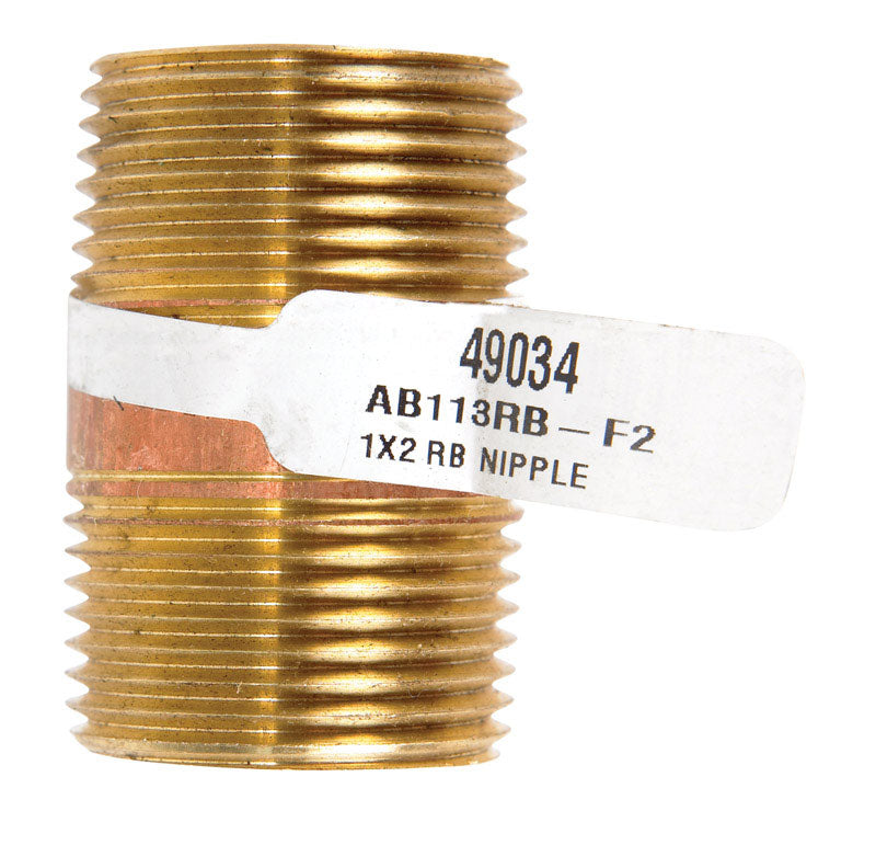 JMF Company 1 in. MPT X 1 in. D MPT Brass Nipple 2 in. L