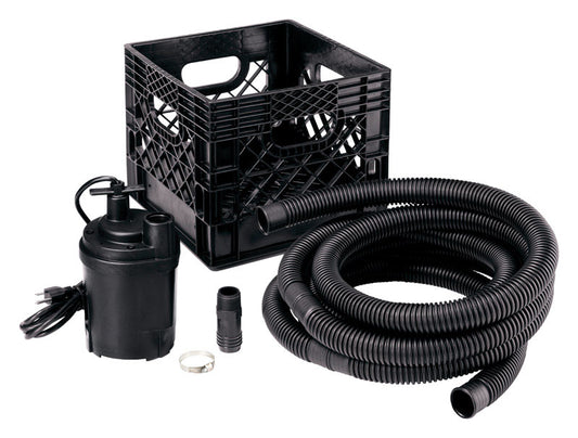 Simer Flow 'N Stow 1/4 HP 1800 gph Thermoplastic Switchless Switch Bottom AC Utility Pump Kit