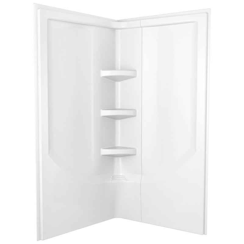 Delta Direct-to-stud 73-7/8 in. H X 39 in. W X 39 in. L White Corner Wall Set