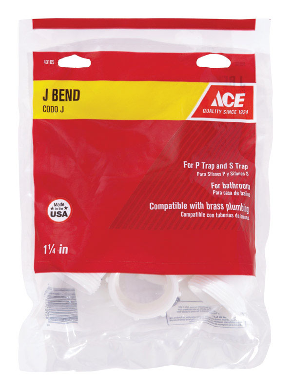 Ace 1-1/4 in. D Plastic J-Bend