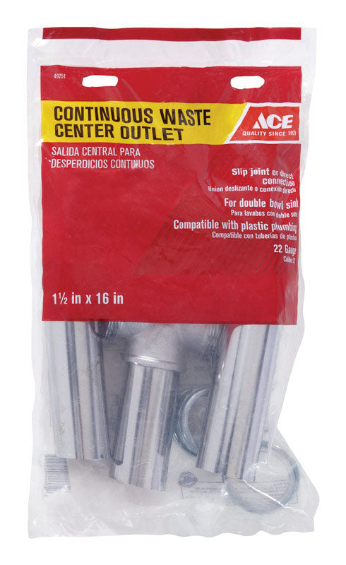 Ace 1-1/2 in. D Chrome Plated Brass Continuous Waste Outlet