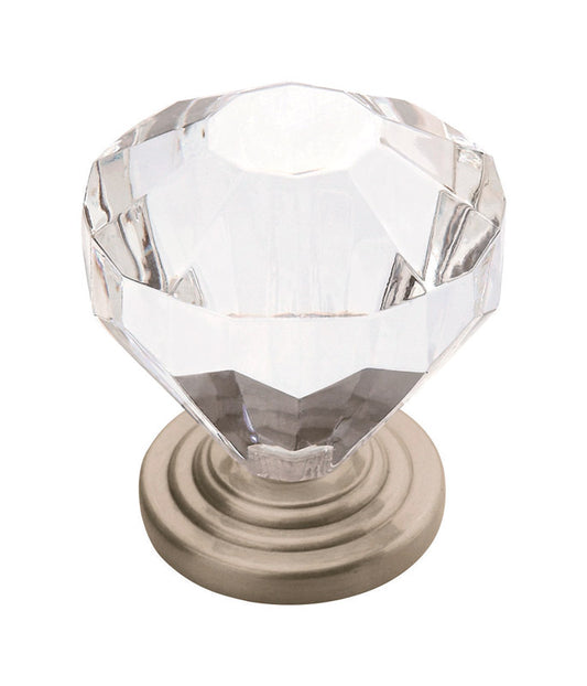 Amerock Traditional Classics Round Furniture Knob 1-1/4 in. D 1-1/5 in. Satin Nickel 5 pk