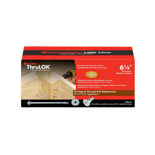 FastenMaster ThruLok No. 14 X 6.25 in. L Hex Galvanized Coarse Wood Screws 24 pk