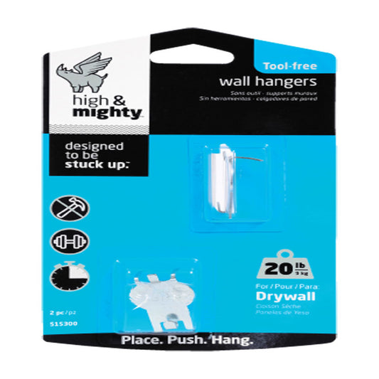 HILLMAN High & Mighty Gray Hanger Picture Hanger 20 lb 2 pc