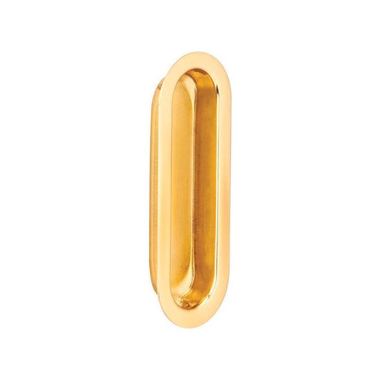 Ives 3-9/16 in. L Bright Brass Gold Brass Flush Mortise Finger Pull
