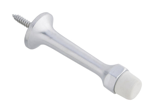 Ives 3-3/16 in. W X 7/8 in. L Aluminum Polished Nickel Silver Door Stop Mounts to wall 7/8 in.