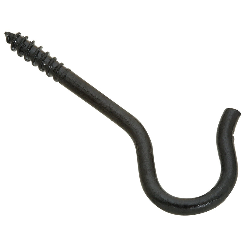 National Hardware 2.5 in. L Black Steel Ceiling Hook 25 lb. cap. 3 pk