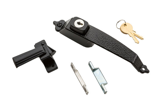 National Hardware Black Zinc Push Button Keyed Latch 1 pk