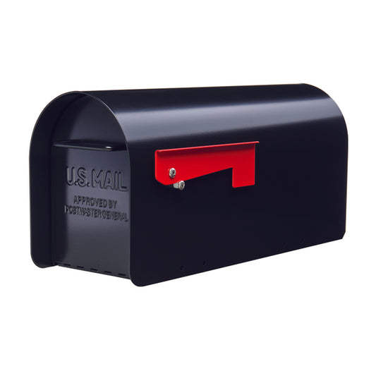 Architectural Mailboxes Ironside Contemporary Galvanized Steel Post Mount Black Mailbox