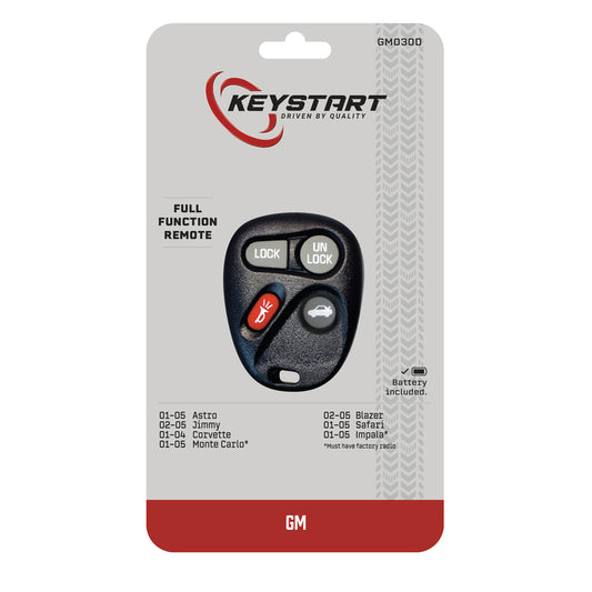KeyStart GM030 Self Programmable Remote Automotive Remote HD Key Remote Only Double For General Moto