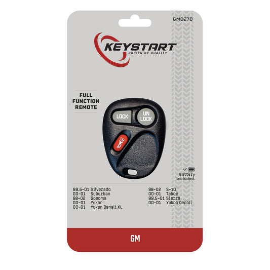 KeyStart GM027 Self Programmable Remote Automotive Remote HD Key Remote Only Double For General Moto