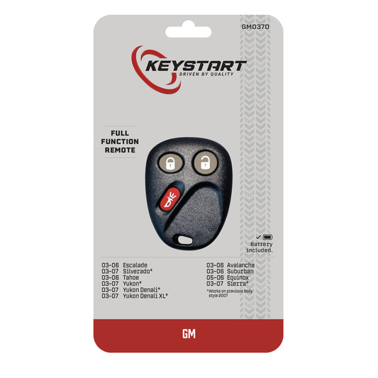 KeyStart GM037 Self Programmable Remote Automotive Remote HD Key Remote Only Double For General Moto
