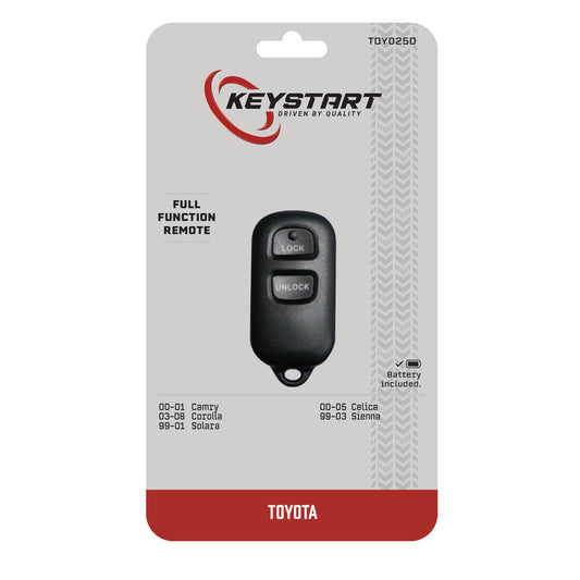 KeyStart TOY025 Self Programmable Remote Automotive Replacement Key Remote Only Double For Toyota