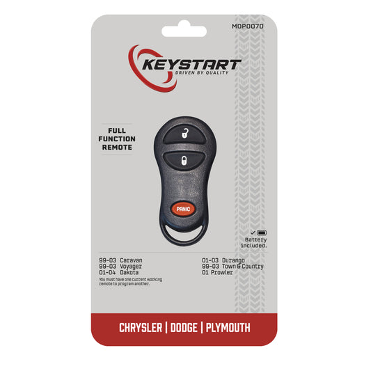 KeyStart MOP007 Self Programmable Remote Automotive Remote HD Key Remote Only Double For Chrysler Do
