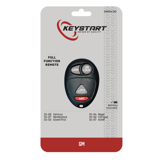 KeyStart GM043 Self Programmable Remote Automotive Remote HD Key Remote Only Double For General Moto